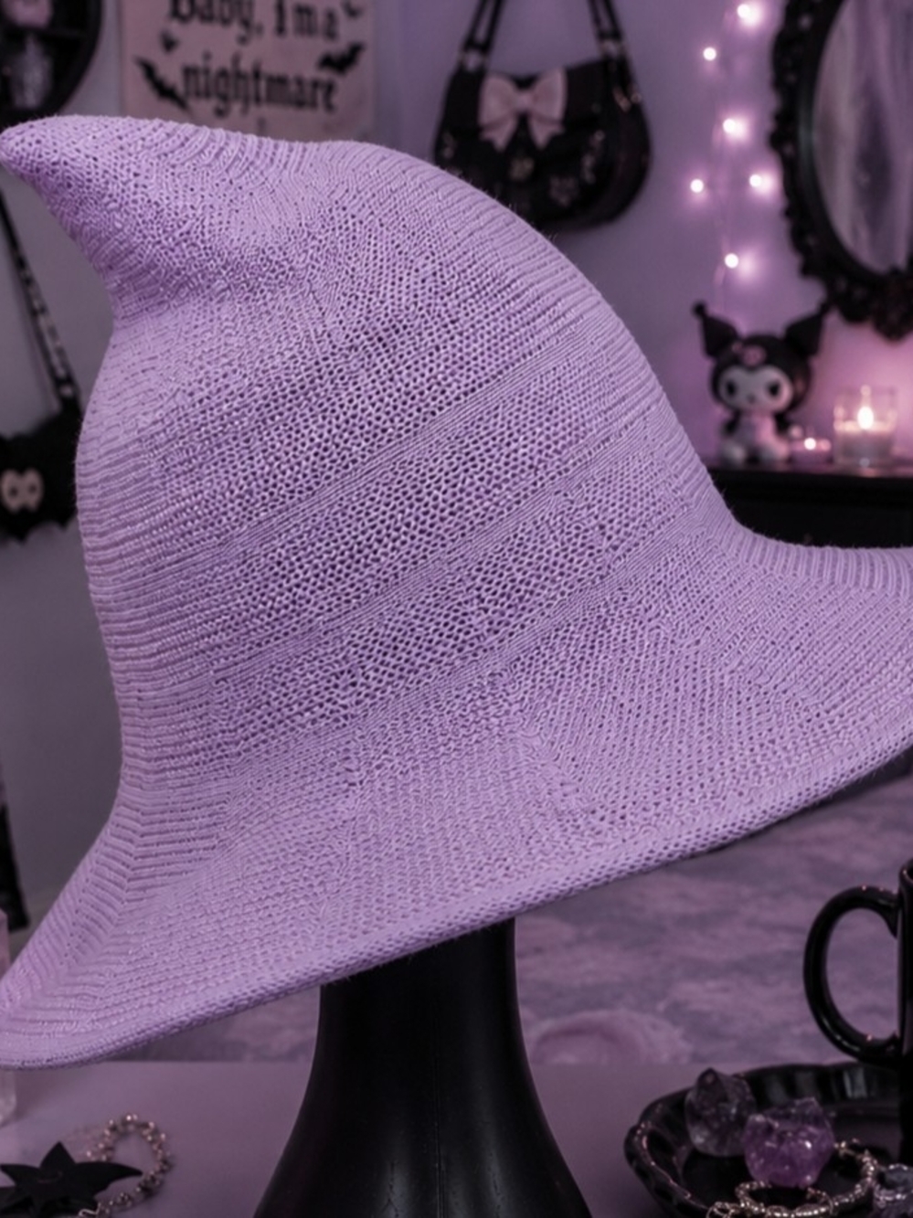 Lavender Purple Witch / Fairy / Elf Fantasy Costume Hat Cottagecore Festival